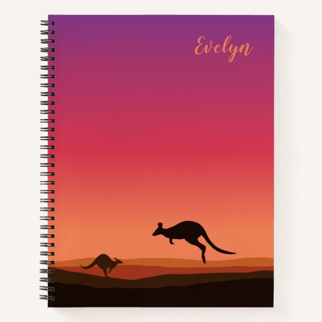 Kangaroo Themed Personalized Notebook (Front)