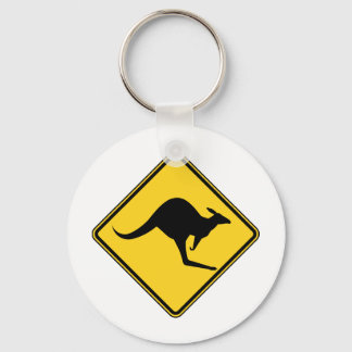 kangaroo warning danger in australia day keychain