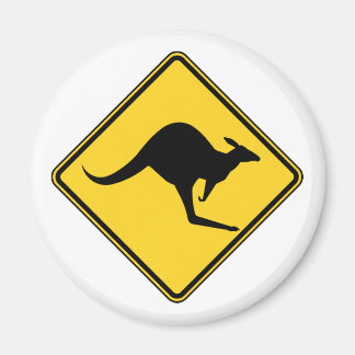 kangaroo warning danger in australia day magnet