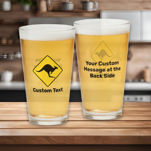 Kangaroo Warning Sign Glass