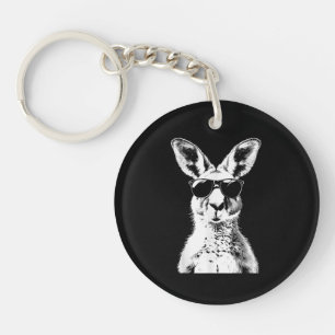 Kangaroo Wearing Sunglasses Funny Animal Australia Keychain