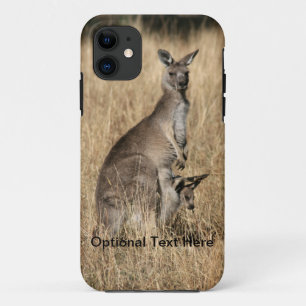 Kangaroo with Baby Joey in Pouch iPhone 11 Case