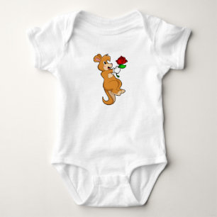 Kangaroo with Flower Baby Bodysuit