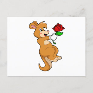 Kangaroo with Flower Postcard