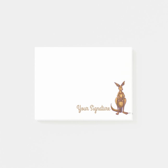 Kangaroo with personalized Post It Post-it Notes (Front)