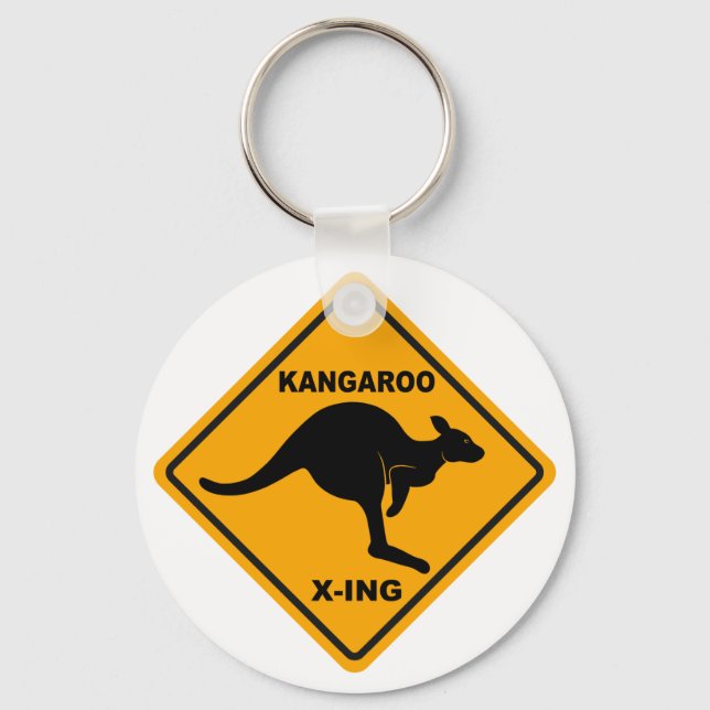 Kangaroo Xing Sign Keychain (Front)