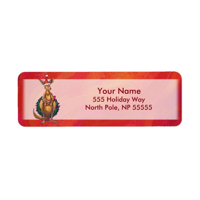 Kangaroo Xmas On Red (Front)