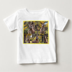Kangaroos And Wattle Trees Photo Collage, Baby T-Shirt