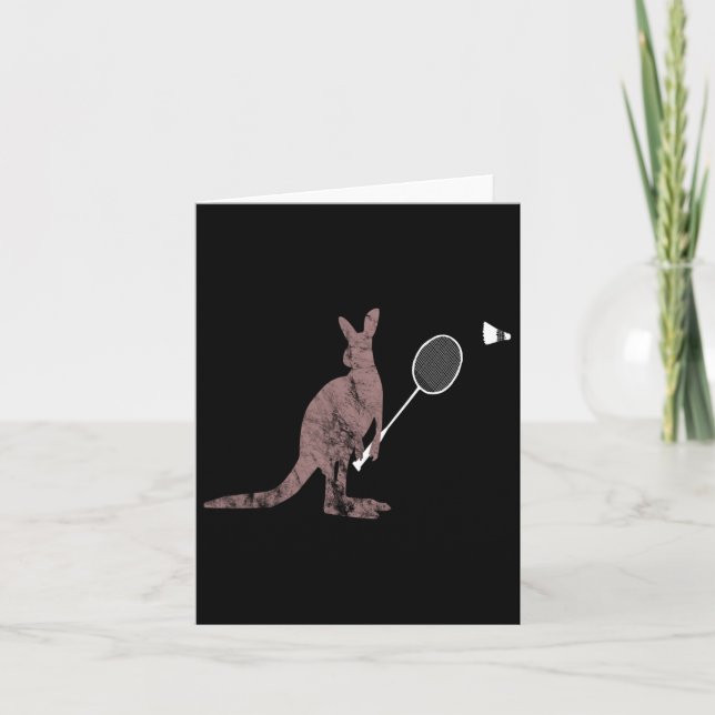 Kangaroos Dminton Australia Marsupials Bouncing  Card (Front)