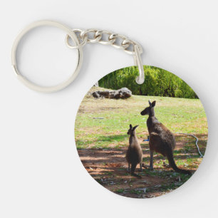 Kangaroos Near The River, Keychain