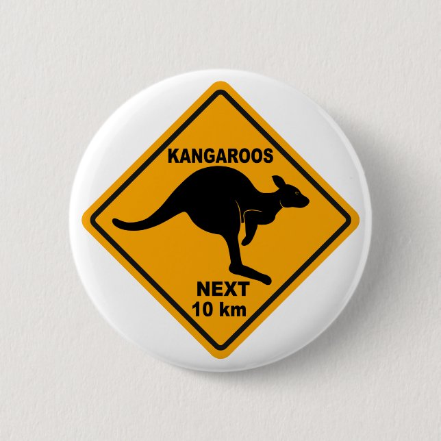 Kangaroos Next 10 km 2 Inch Round Button (Front)