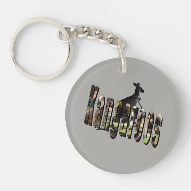 Kangaroos Picture Logo With Kangaroo, Keychain (Front)