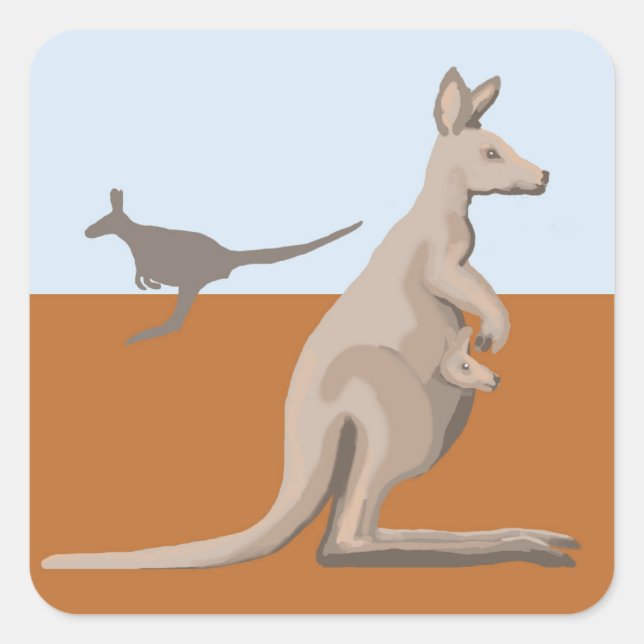 Kangaroos Square Sticker (Front)