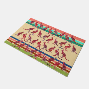 Kangaroos & Stripes Pattern + your ideas Doormat