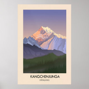 Kangchenjunga Mountain Himalayas Poster
