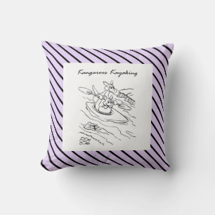 Kangooroos Modern Birth Baby Boy Black Throw Pillow