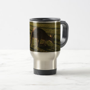 Kangourou à la tasse de voyage de crépuscule