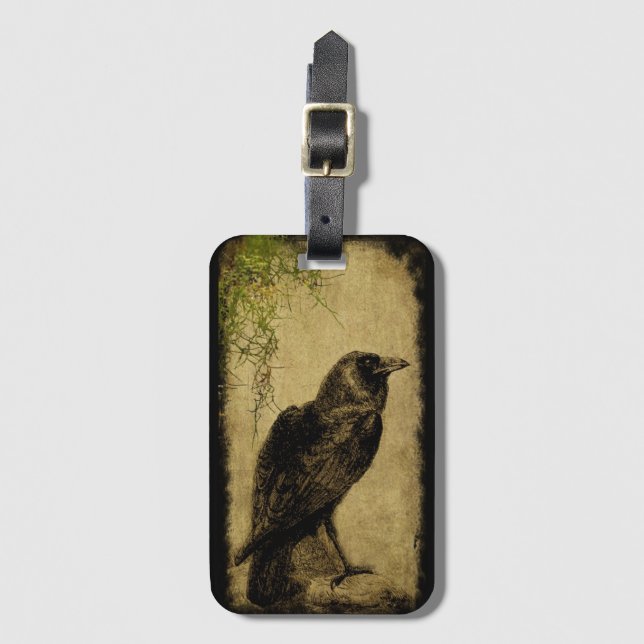 Kaniki's Mossy Raven- Luggage Tag..... Luggage Tag (Front Vertical)