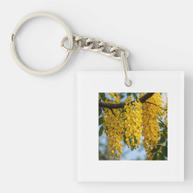 Kanikonna Golden Shower Tree Botanical Single Keychain (Front)