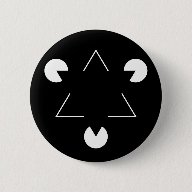 Kanizsa triangle 2 inch round button (Front)