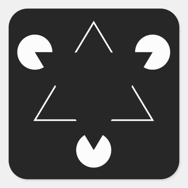 Kanizsa triangle square sticker (Front)