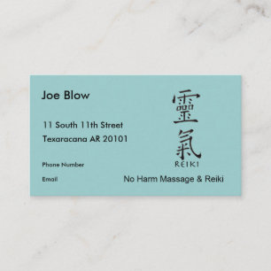 Kanji Character for REIKI Appointment Card