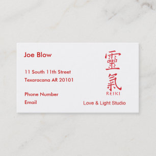Kanji Character for REIKI Appointment Card