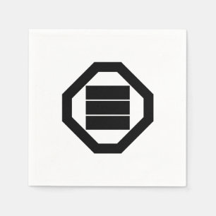 Kanji characters for three on tray napkin