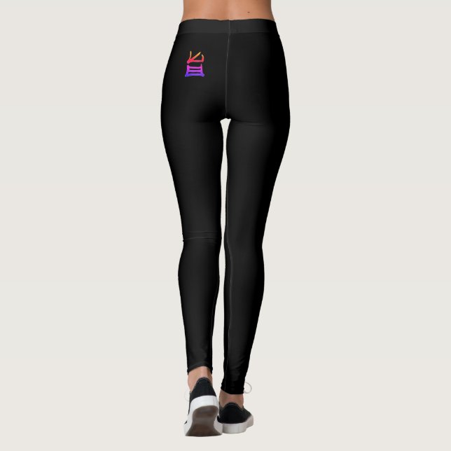 Kanji Délicieux leggings noirs (Dos)