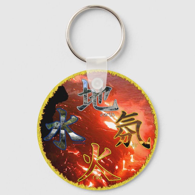 Kanji: Four Elements - Keychain (Front)