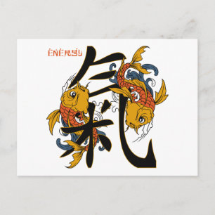 Kanji Koi Fish Energy Postcard