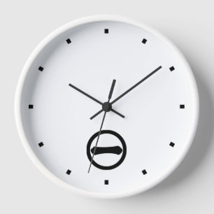 Kanji numeral one in circle wall clock