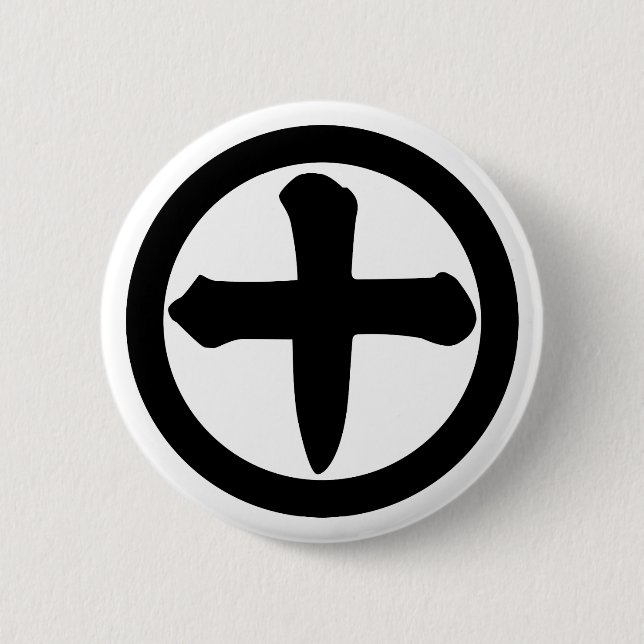 Kanji numeral ten in circle 2 inch round button (Front)