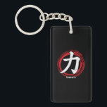 Kanji Strength Japanese Symbol Language Word Japan Keychain<br><div class="desc">This Japanese Kanji for peace features a Kanji symbol - a Chinese character adapted to the Japanese language - that says "strength" in a Japanese calligraphy writing style graphic. Perfect for someone that loves Japanese symbols or Japanese culture! Features distressed strength Japanese symbol Kanji graphic w/ with red Japanese circle...</div>