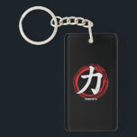 Kanji Strength Japanese Symbol Language Word Japan Keychain<br><div class="desc">This Japanese Kanji for peace features a Kanji symbol - a Chinese character adapted to the Japanese language - that says "strength" in a Japanese calligraphy writing style graphic. Perfect for someone that loves Japanese symbols or Japanese culture! Features distressed strength Japanese symbol Kanji graphic w/ with red Japanese circle...</div>