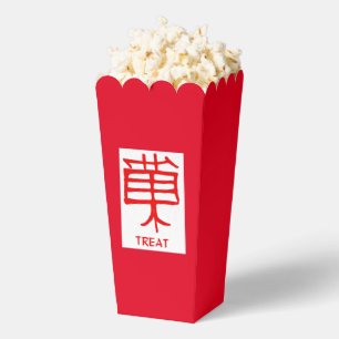 Kanji Treat red white red popcorn boxes