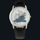 Kanji Watch<br><div class="desc">Kanji IX by June Erica Vess. Features blue and beige strokes to create a minimalistic design.</div>