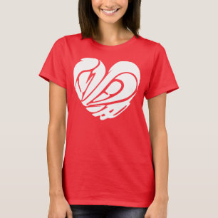 [Kanji] White heart shaped Love T-Shirt
