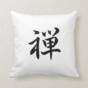 kanji zen throw pillow
