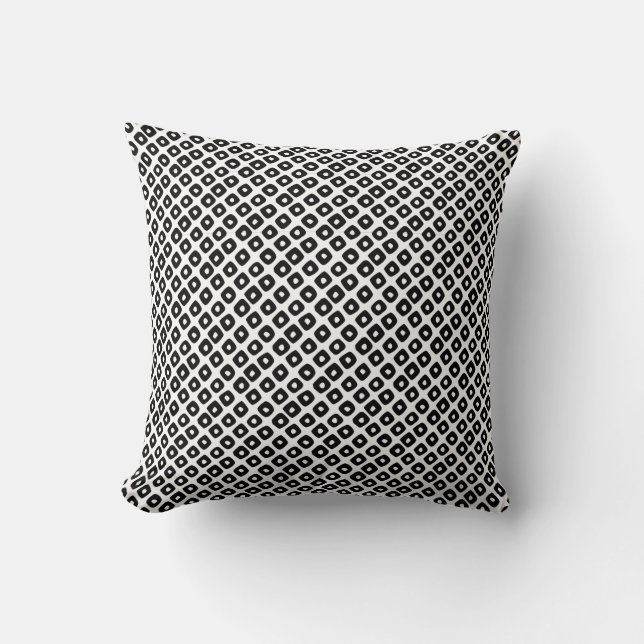 Kanoko [black] - Japanese Traditional Pattern Throw Pillow (Front)