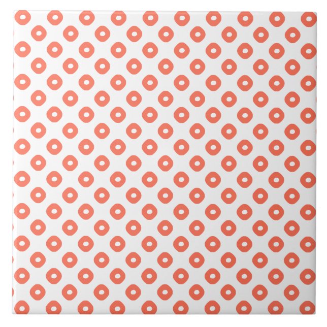 "Kanoko" Fawn Spot Pattern Salmon Pink Tile (Front)