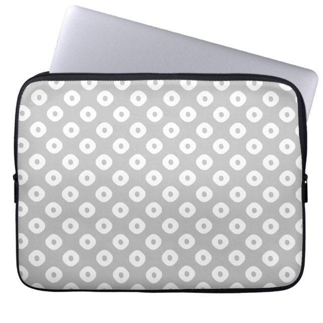 "Kanoko" Fawn Spot Pattern White Laptop Sleeve (Front)