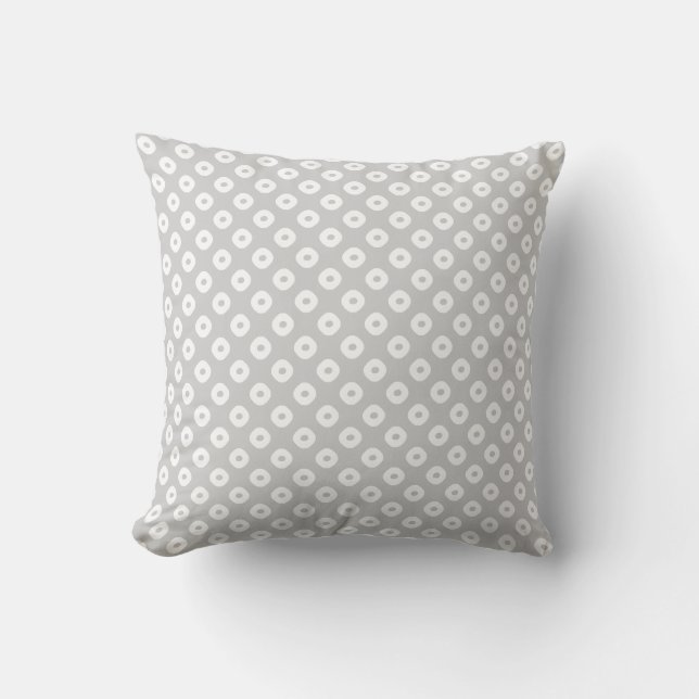 "Kanoko" Fawn Spot Pattern White Throw Pillow (Front)