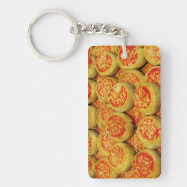 Kanom Pia ขนมเปี๊ยะ ~ Asian Sweets Desserts Food Keychain (Front)