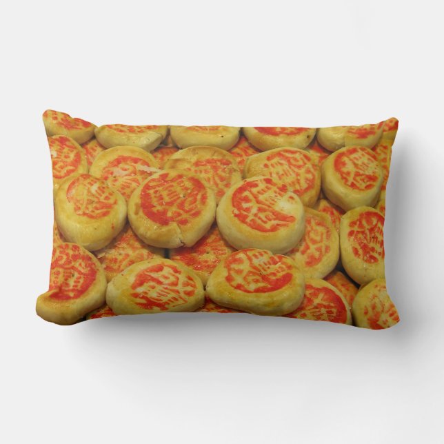 Kanom Pia ขนมเปี๊ยะ ~ Asian Sweets Desserts Food Lumbar Pillow (Front)