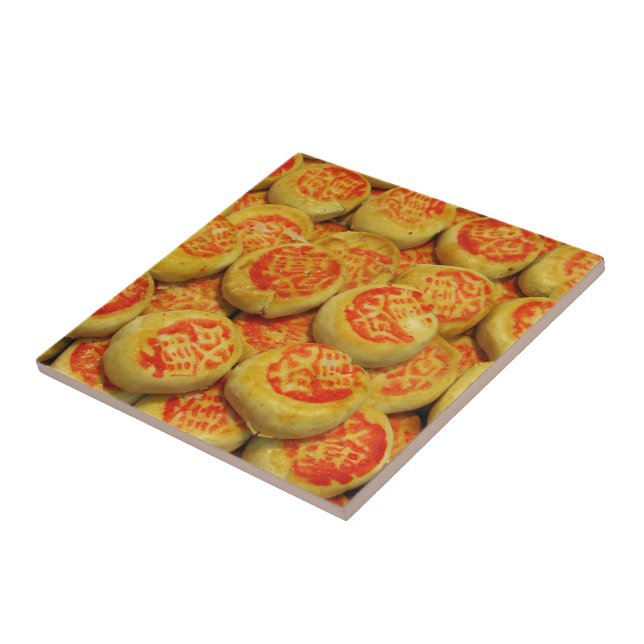 Kanom Pia ขนมเปี๊ยะ ~ Asian Sweets Desserts Food Tile (Side)