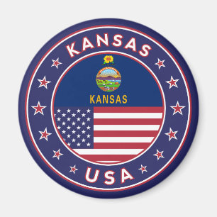 Kansa, Kansas sticker, bag, clock, phone case Magnet