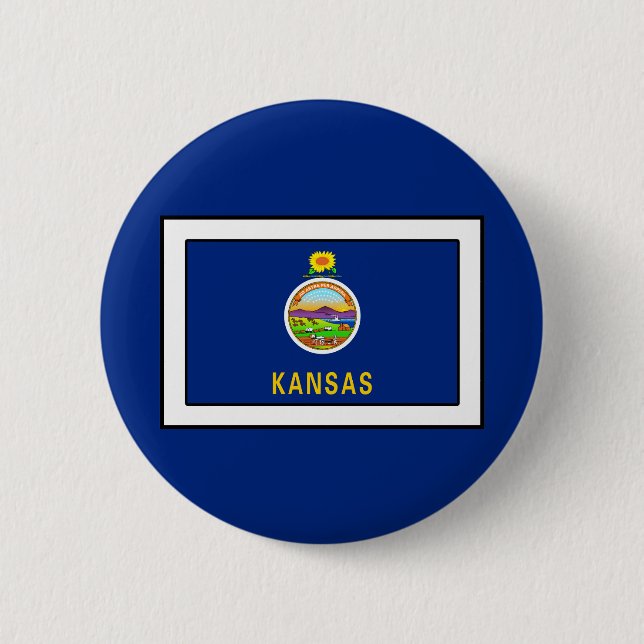 Kansas 2 Inch Round Button (Front)