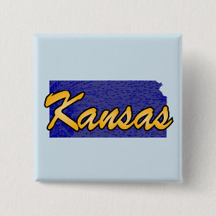 Kansas 2 Inch Square Button