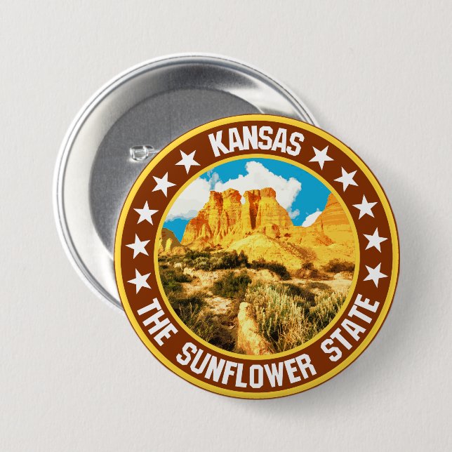Kansas                                             3 inch round button (Front & Back)
